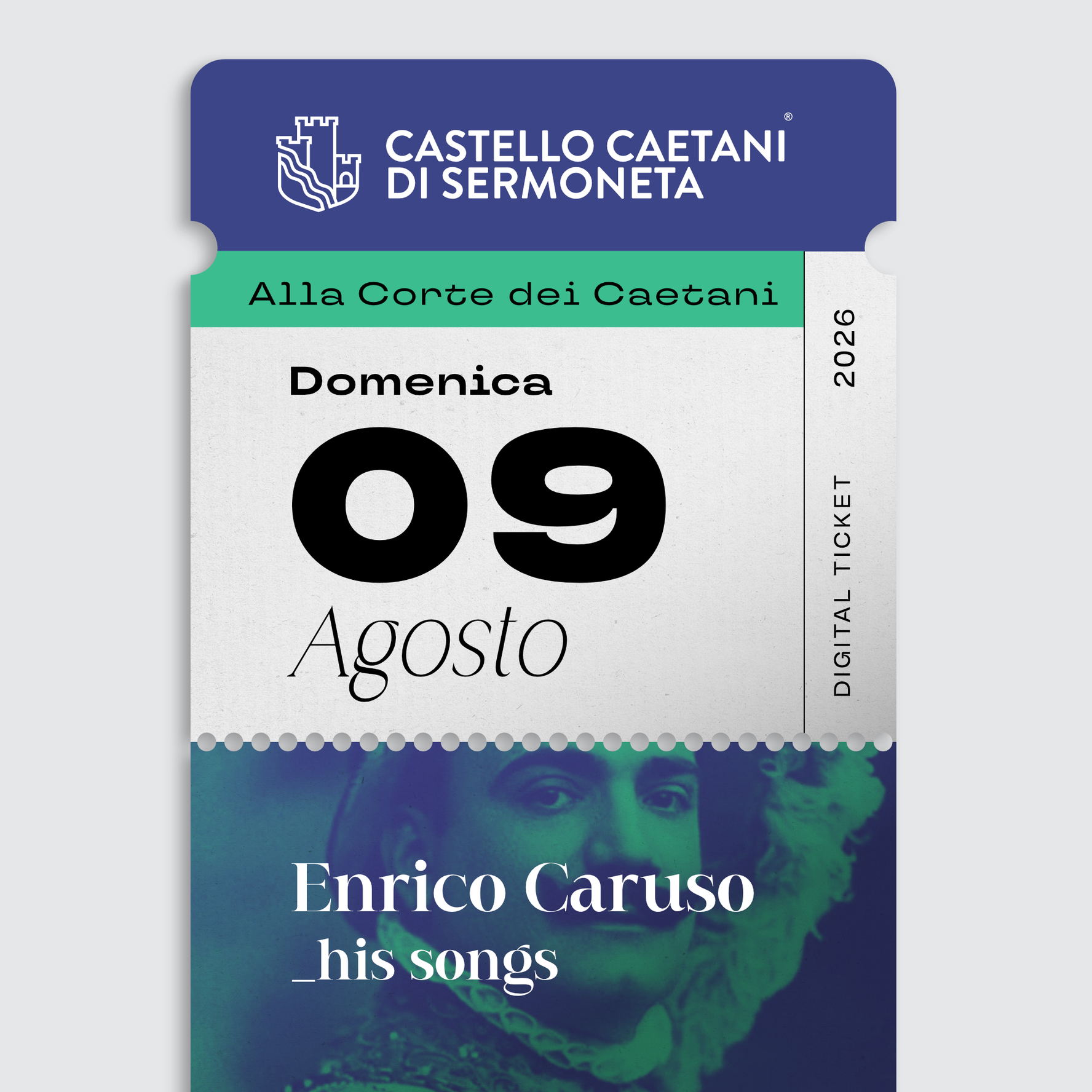 Domenica 9 Agosto 2026 - Enrico Caruso_his songs - Castello Caetani